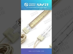 TC04 THG101279 لامپ گرمایش هالوژنی با پوشش طلایی، لامپ مادون قرمز دو لوله برای دستگاه چاپ سه بعدی