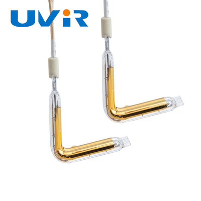 لوله کوارتز مادون قرمز هالوژن L-Type با روکش طلا 1800-2200 درجه سانتیگراد